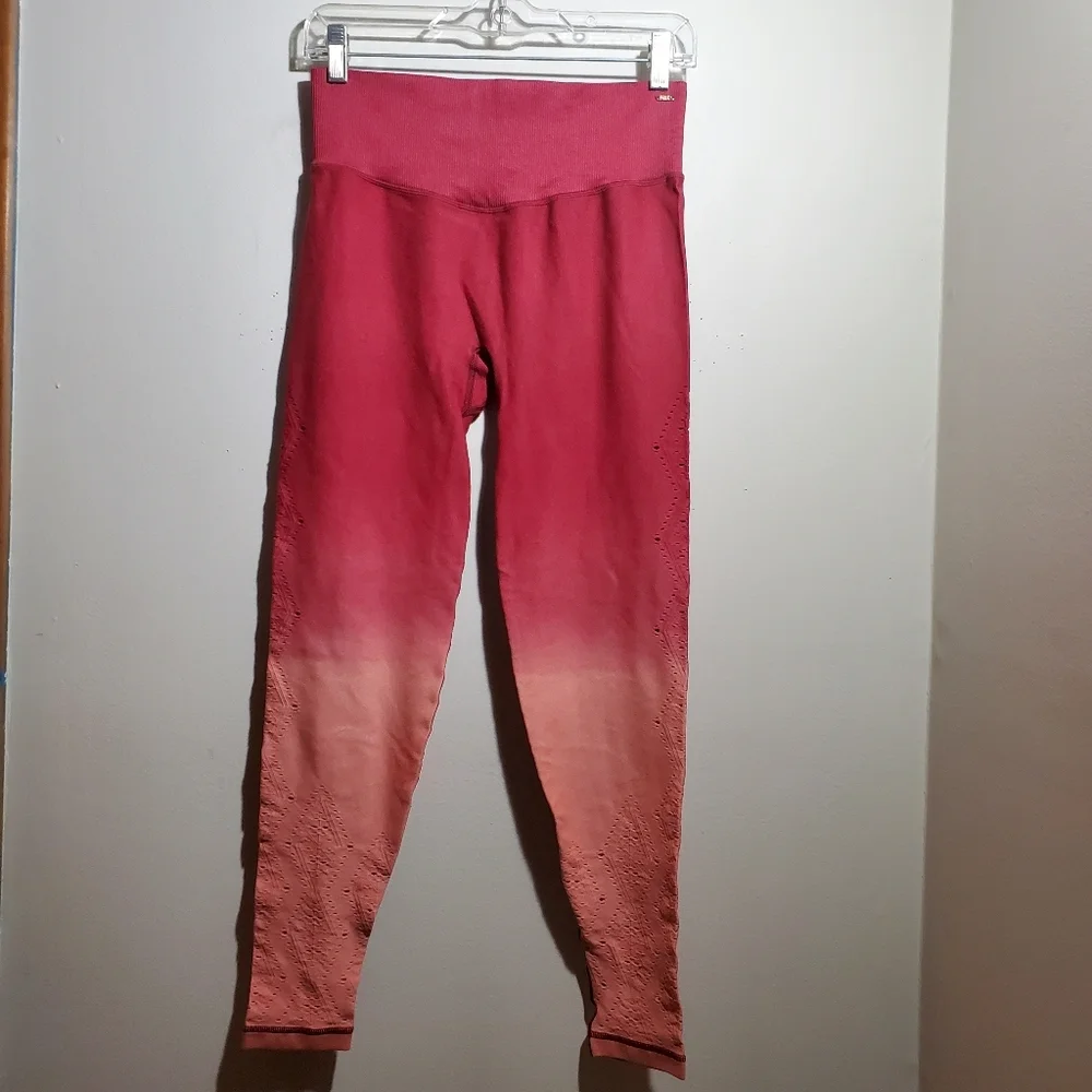 Victoria Secret PINK Active Laser Cut Leggings Ombre High Waist Seamless Size M